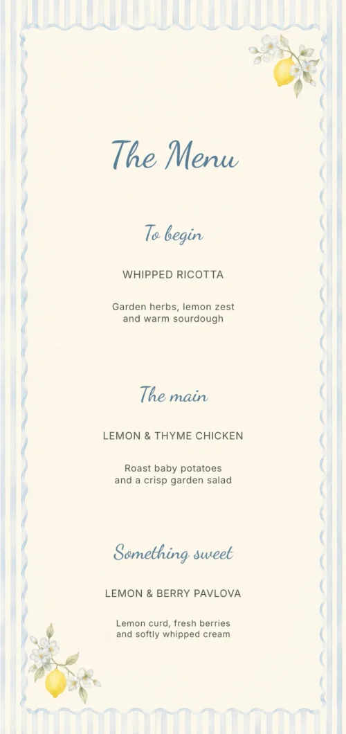 Squeeze You menu